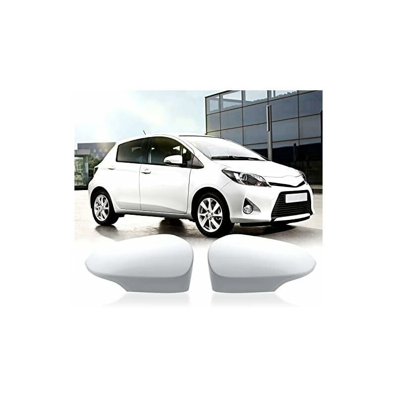 1 paire de coques de rétroviseur de voiture pour Toyota Yaris 2012-2019 (blanc)