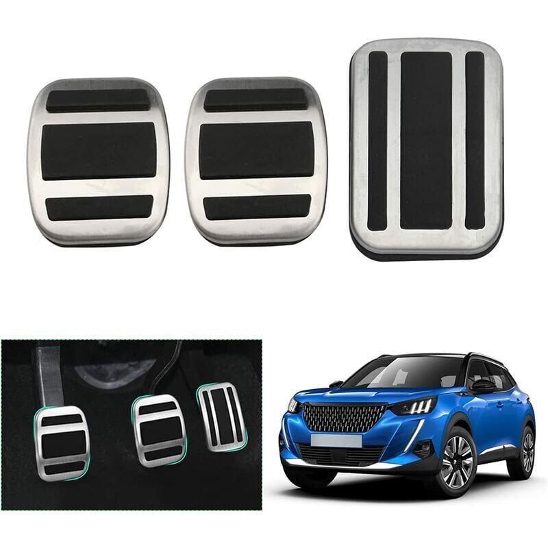 Image of 2019-2022 2023 Peugeot 208 2008 Pedali dell'acceleratore e del freno, Peugeot 2008 P24 Peugeot 208 P21 Copri pedali Pedali Poggiapiedi [Cambio