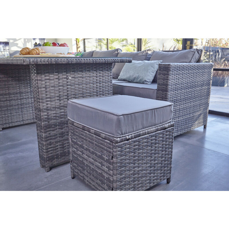 2019 New Barcelona Rattan Garden Furniture 9 Seater Dining Corner