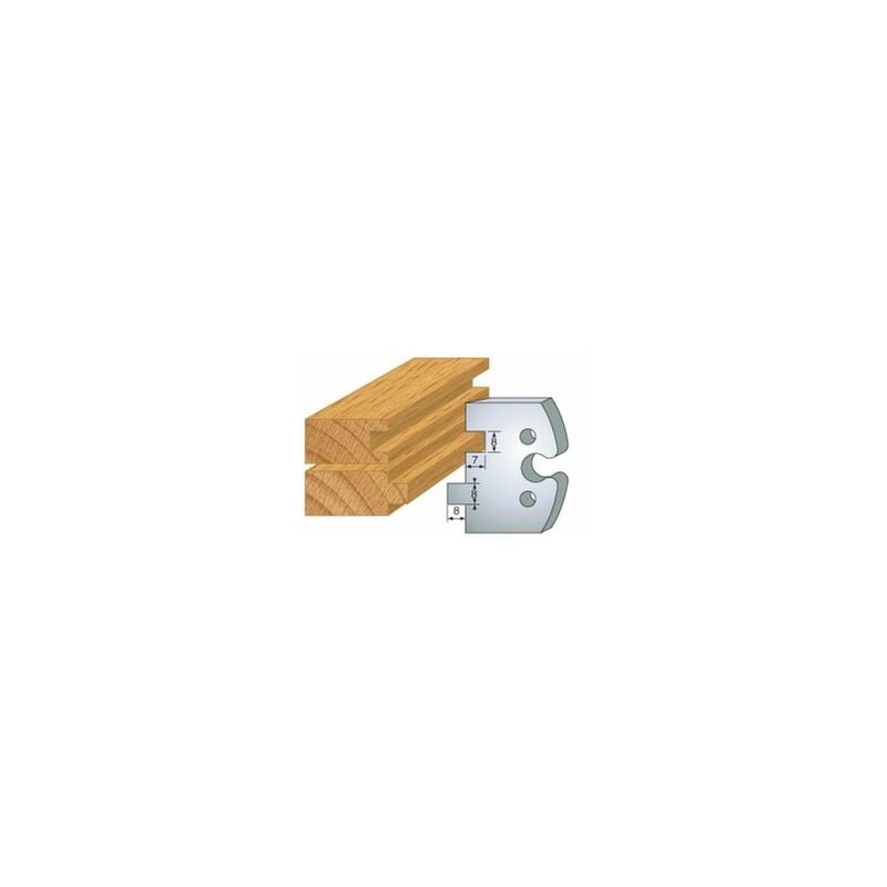 Luxoutils - 202: Jeu de 2 fers 50mm rainure languette 8mm pour porte outils 50mm