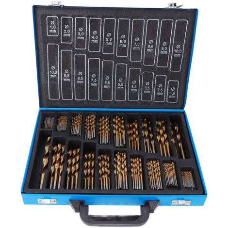 202-teiliges Set aus hochfesten Edelstahlbohrern – verschleißfest beschichtet, HSS für Bauwesen, Heimwerkerbedarf und mehr.