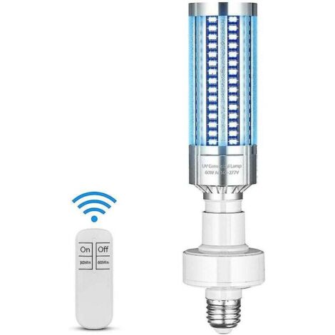 2020 Neueste UV-Desinfektionslampe UV-Sterilisationsbirne 60 W 100-265 V mit Fernbedienung Timming Ozonfrei