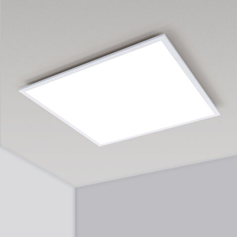 (2020 NEW) Aigostar Pannello Luminoso a Soffitto, 40W Luce Fredda Lampada da Soggiorno, 6500K Lampada da Soffitto, Plastica Plafoniera, Piazza 59.5 cm, Bianca.(Kit di sospensione non inclusa)