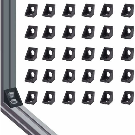 2020 pièce d'angle en aluminium Angle Code Triangle support connexion à Angle droit 30 pièces moulage sous pression Angle Code 2020 noir