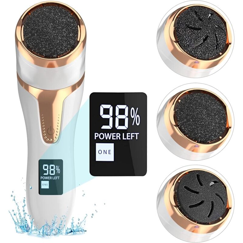 Fei Yu - 2021 Models Dissolvant électrique de Callosités pour Pieds, Lime de Pied Rechargeable avec 3 Têtes de Meulage en Quartz Raffiné, Broyeur