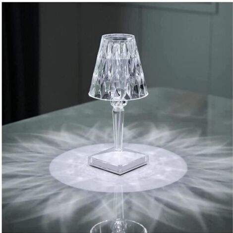 2021 Nouvelle lampe de table en cristal de diamant lampe de table en cristal acrylique lampe de table tricolore tactile USB p156