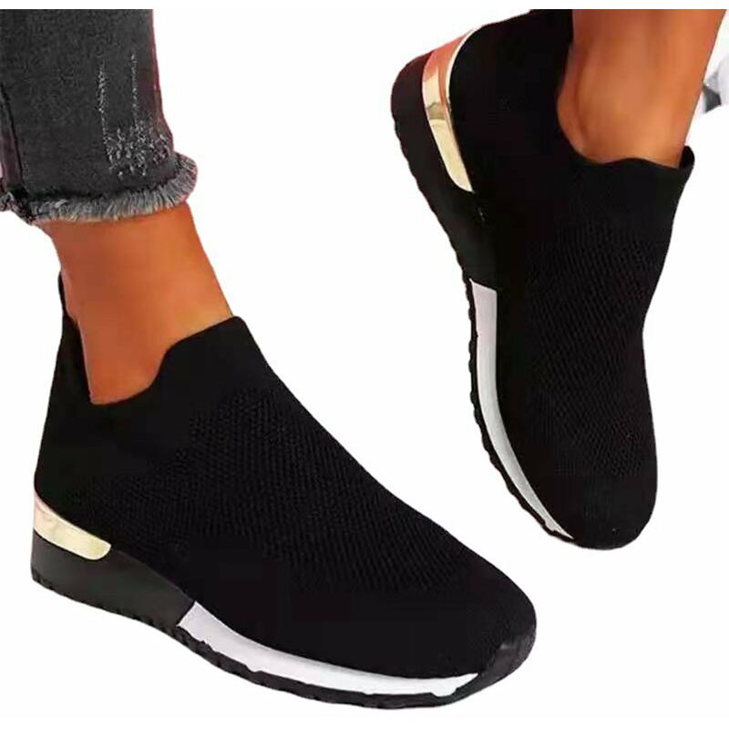 HAPPYSHOPPING 2021 nouvelles chaussettes tissées volantes chaussures en tissu extensible pour femmes de grande taille spot Amazon modèles commerce