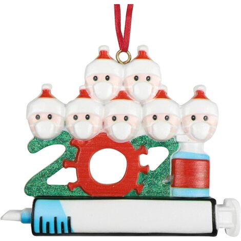 2021 Ornement De Noël Unique,Décoration De Noël Personnalisé Famille,Deco De Table Noel,Ornements Suspendus De Sapin De Noël,pour Famille Amis Enfants(Sept têtes conventionnelles)