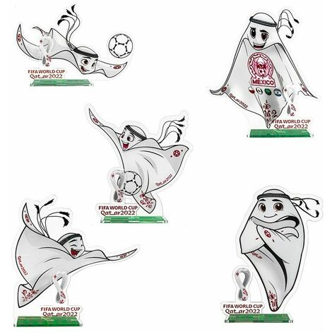2022 Coupe du Monde 5 Stands Qatar Coupe Du Monde Mascotte Décoration De Bureau Collection De Souvenirs Pour Les Fans De Football Dans Les Stands Souvenirs Ornement