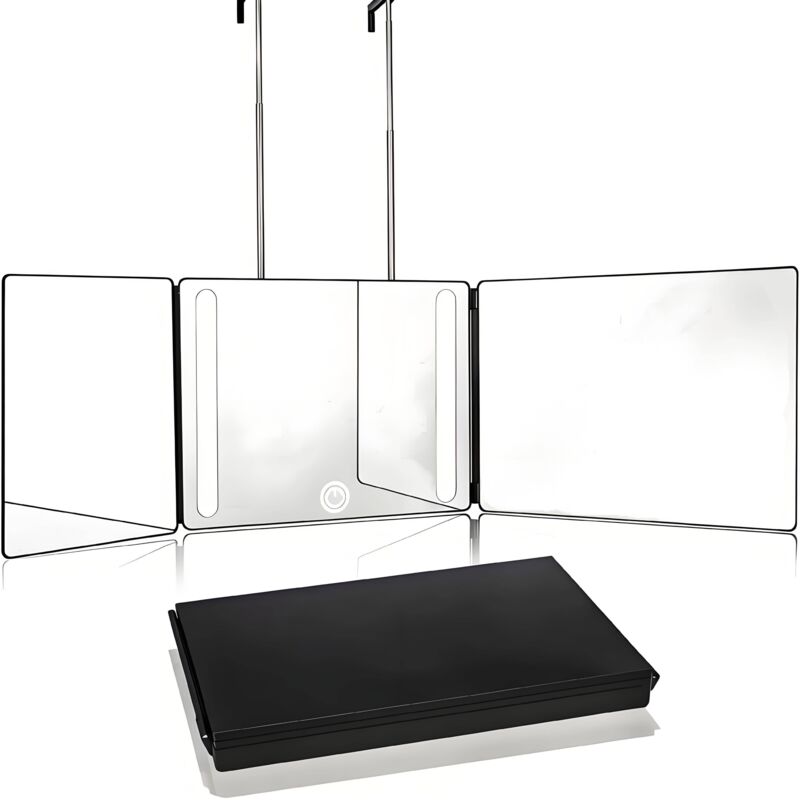 L&h-cfcahl - Miroir led 360°de Maquillage miroir mural Maquillage Lumineux Degrés Pliant Salle De Bains Miroir De Maquillage Rasage Cosmétique Outil