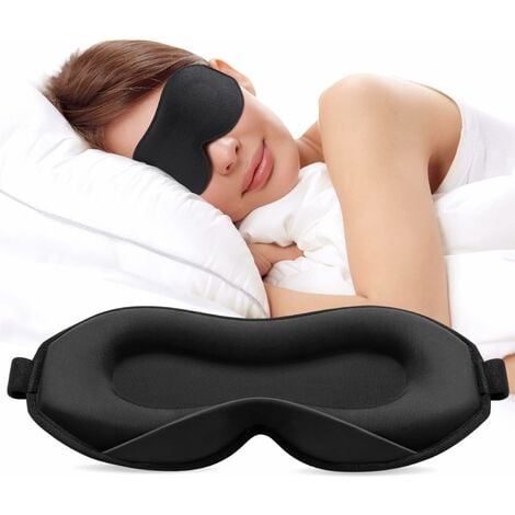 3D masque de nuit respirant avec bouchons d'oreille, cache yeux pour dormir  100% Occultant, 3D conception de pont de nez masqu[320]
