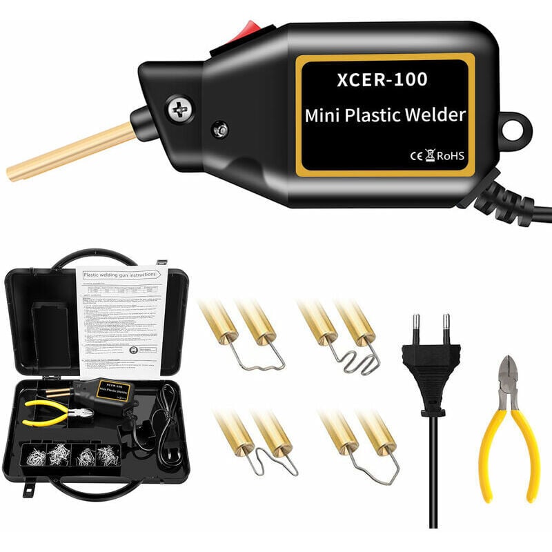 2022 New 100W Mini agrafeuse à chaud portable, soudeuse de plastique, kit de réparation de pare-chocs de voiture avec pinces, agrafes