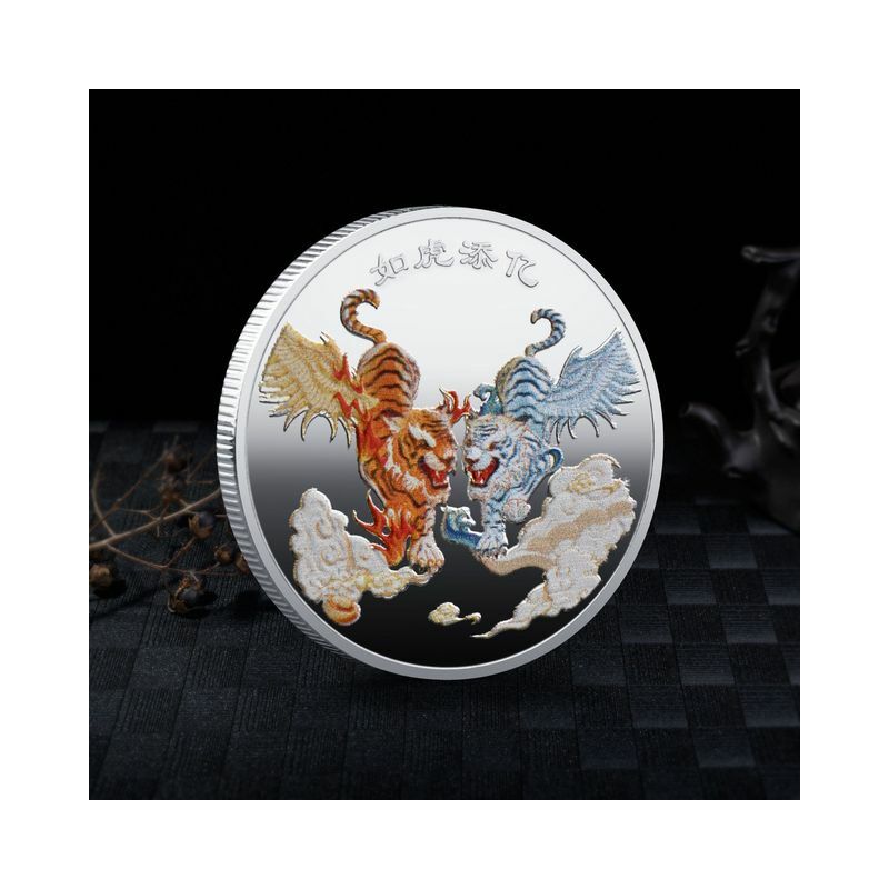 2022 Two Tiger Lucky Coin moneta da collezione per...
