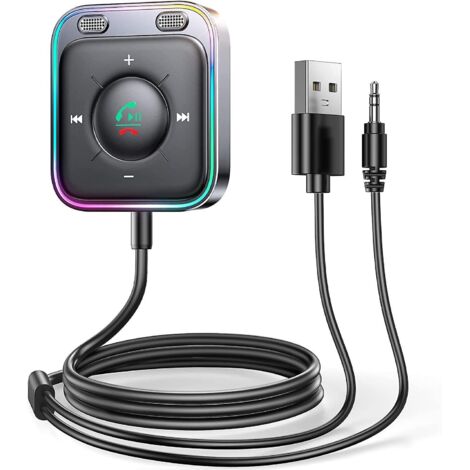 2023 Adaptateur Bluetooth Jack 3.5, Recepteur Bluetooth 5.3 Auxeffet Sonore Stro Hifi Double Connexion Et Usb Bluetooth Voiture Appels Mains Libre
