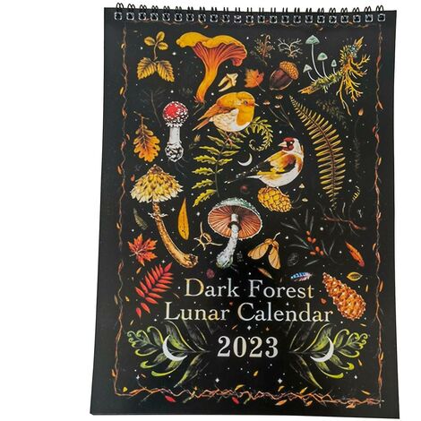 2023 Calendrier lunaire de la forêt sombre Calendrier mural Ornement Home Office Art Decor
