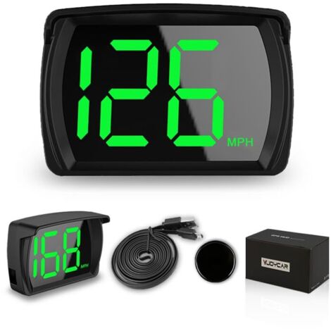 2023 nouveau compteur de vitesse HUD GPS numérique compteur de vitesse mph voiture camion tête haute affichage avec câble USB Plug and play (G20 vert seulement)