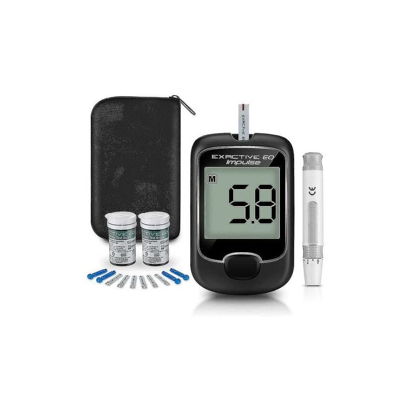 SNQ - 2023 Nouveau lecteur de glycémie Kit de test de diabète avec bandelettes de test 50 pièces Moniteur de glycémie Test de glycémie pour diabète