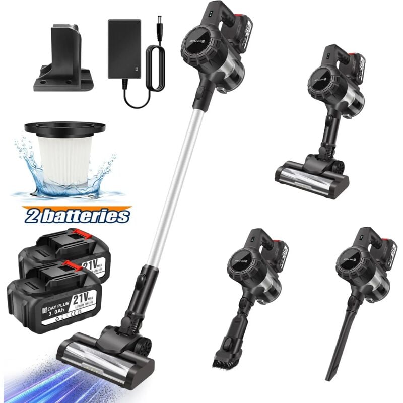 2024 Aspirateur à main sans fil 30KPa 6IN1 Aspirateur à 2X batterie sans fil