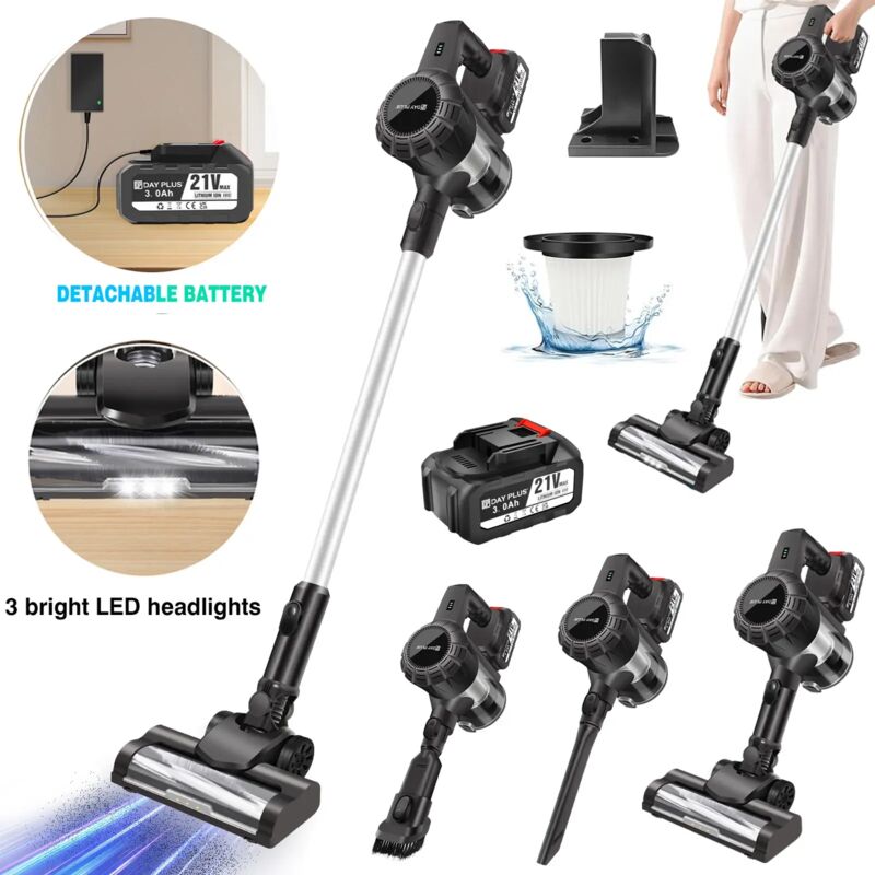 2024 Aspirateur à main sans fil 30KPa 6IN1 Aspirateur à batterie sans fil