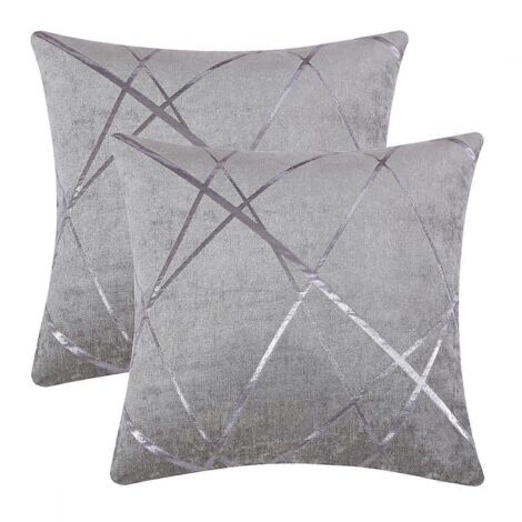 2024 Housses de coussin 45 x 45 cm Gris argenté Carré Chenille Décoratif Taies d'oreiller 45 x 45 cm