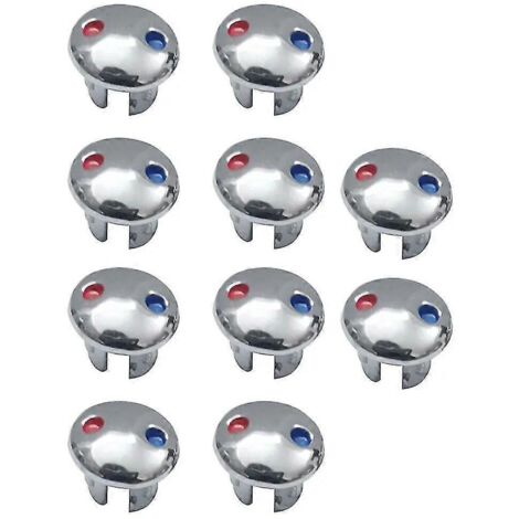 2024 Lot de 10 poignées de robinet avec étiquettes rouges et bleues pour robinet mitigeur de cuisine et salle de bain - Accessoires