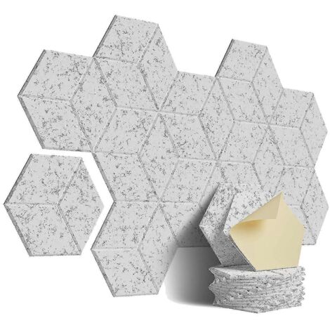 2024 Lot de 12 panneaux adhésifs en mousse acoustique pour l'isolation phonique et le traitement acoustique (gris)