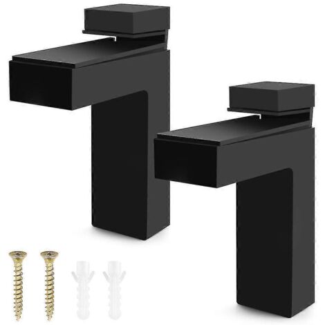 2024 Lot de 2 supports d'étagère réglables en bois/verre, fixation murale, supports flottants robustes pour épaisseurs de 3 à 28 mm