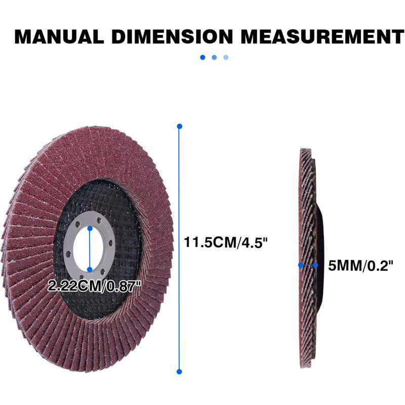 2024 Meuleuse d'angle Flap Discs Disque abrasif 10x 115mm 80 Grit pour métal/bois