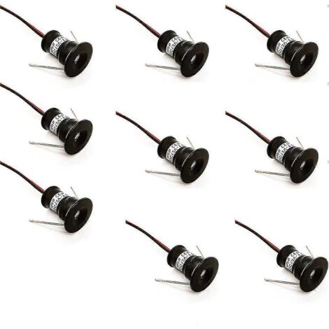 2024 Noir 9pcs Mini 12v 1w LED Spots encastrés au plafond IP65, 3000k (120, Blanc chaud).