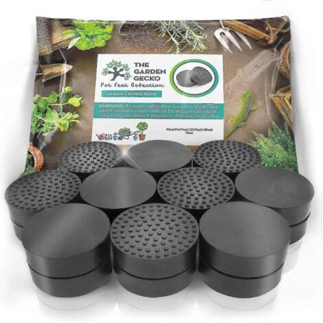 2024 The Garden Gecko Pieds de pot invisibles pour pots de plantes et fleurs d'extérieur Rehausseurs de pot en caoutchouc solide avec surface antidérapante améliorée  Paquet de 20.