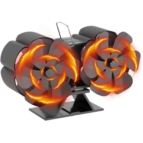 KZQ 2024 Ventilateur Poele à Bois, 12 Pièces de Ventilateur Cheminée, Fonctionnement Silencieux, écologique, Répartition Efficace de La Chaleur Pour Brûleurs à Bois et Cheminées