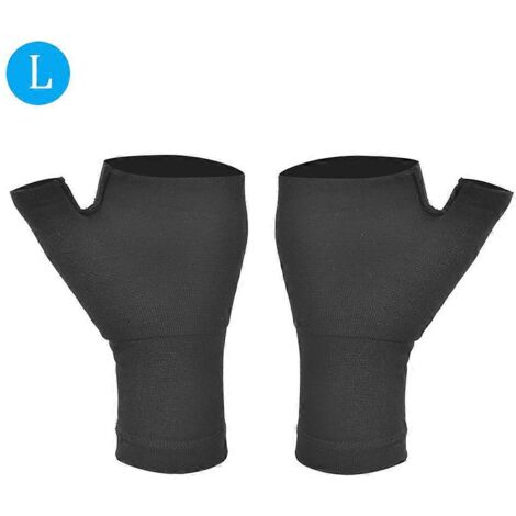 2024A Paire de gants de protection demi-doigts en polyuréthane noir avec pouce, souples et respirants, pour le sport et les entorses.