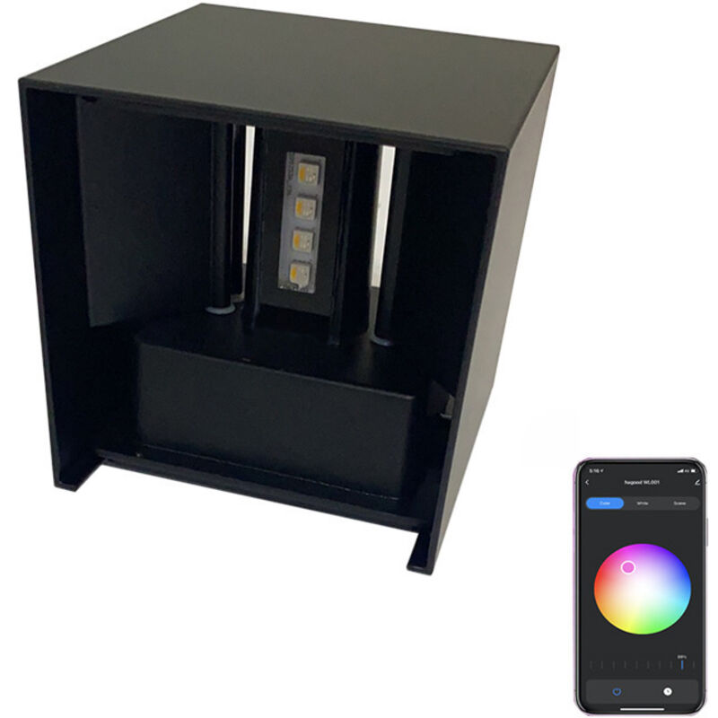 2025 Amazon transfrontalier Tuya Tuya Smart App Lampe murale d'intérieur/extérieur colorée à intensité variable, style moderne et décontracté (coque
