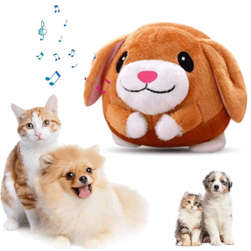 2025 Jouet pour Chien, Jouet de Balle Rebondissante pour Chiens, Balle Interactive pour Chien, Active Moving Pet Plush Toy, Jouet Amusant Parlant et