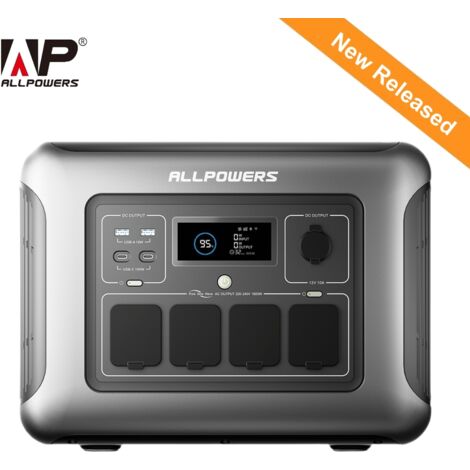 [2025 New] ALLPOWERS R1500 LITE Portable Power Station, 1056Wh LFP Battery Backup w/ 4 1600W AC Outlets (3200W Surge) Solar Generator, Portable Power with UPS, Fast Charging for Camping, RV, Outages