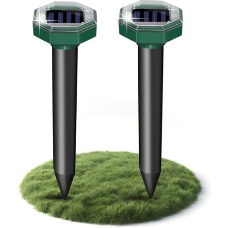 2025 Répulsif Anti-Taupes Solaire, à Vibrations et Ultrasons, Respectueux des Animaux, Efficace Contre les Taupes