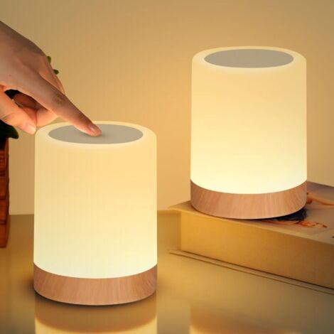 2025 Set of 2 USB Rechargeable Touch Bedside Lamps, Wireless Dimmable Night Light, 4 Brightness Levels, Warm Light