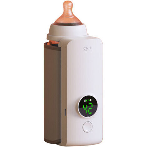 2026 Chauffe Biberon Portable, Chauffe-biberon Électrique Lait Maternel, Chauffe Biberon USB Sans Fil, Chauffe Biberon Voyage Portatif 6000mAh, 48 Heures d'isolation, Bottle Warmer for Travel