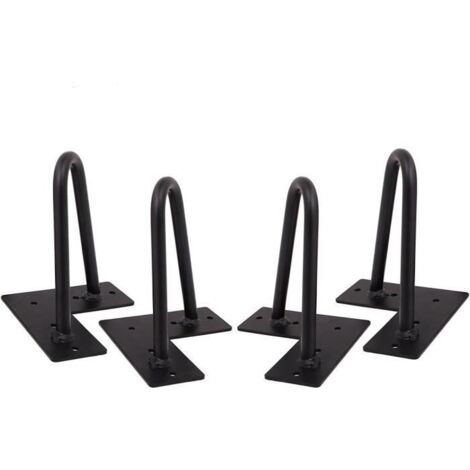 20,3 cm Pieds de table avec 2 tiges - 4pcs Support de meuble Noir En Épingle - Hauteur 8 " remplacement de table cuisine