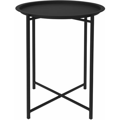 2.03 Metall Beistelltisch - faltbar - Ø41 x H48cm - Farbe: schwarz