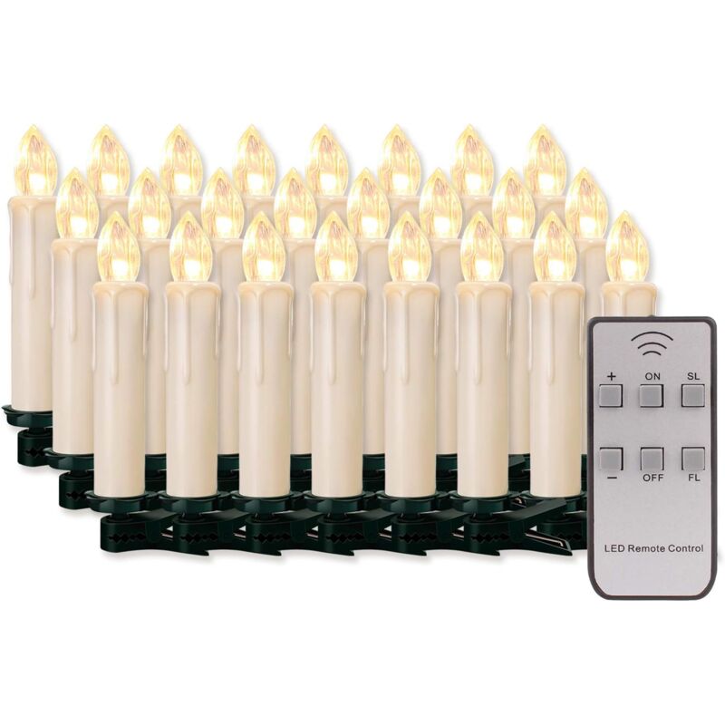 20/30/40/50/60 pièces bougies led, guirlande lumineuse led sans fil, bougies à intensité variable, bougies de Noël sans flamme pour sapin de Noël,