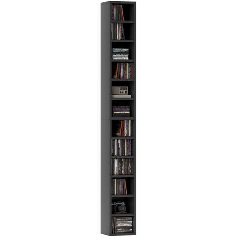 204 CD Tall Narrow Media Storage Tower - Black