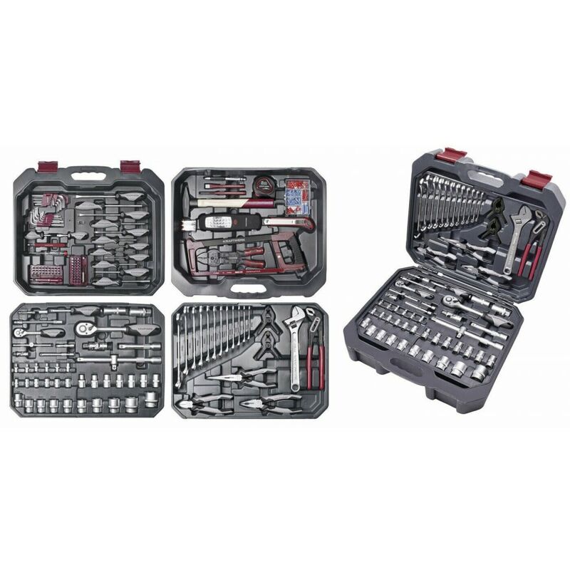 204.106.600. Coffret de douilles Basic 1/4'+1/2' 266 pcs Kraftwerk
