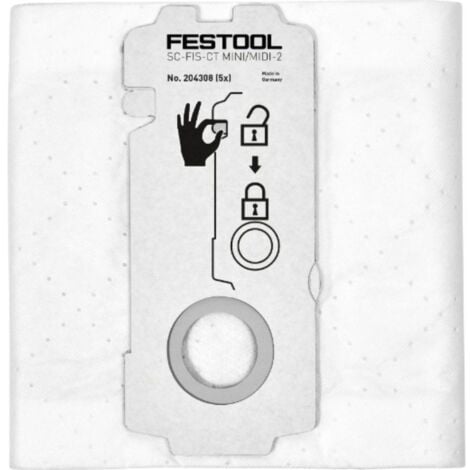 Bolsa de filtro autolimpiable SC-FIS-CT MINI/MIDI-2/5 - FESTOOL - 5 piezas - 204308