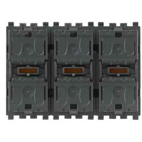 20547 Tres botones basculantes + actuador de persianas Eikon