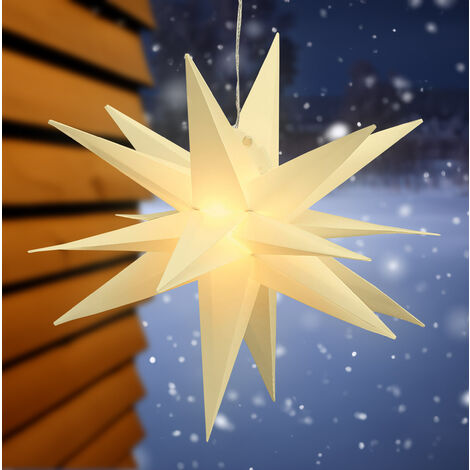 LED Weihnachtsstern 60 cm 6-h-Timer Innen Außen Stern Advent 3D Stern gelb 