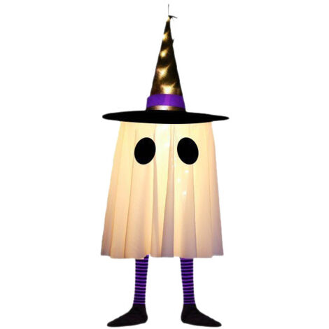 2060cm Lila Halloween Geist Anhänger 1 Hexenhut Hexe Dekoration Leuchtende Licht Hof Terrasse Garten Im Freien Baum