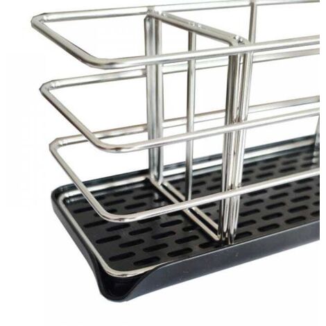 208,510 cm, (cornice nera) Organizer per lavello da cucina – Porta spugna per lavello, acciaio inossidabile, organizer per detersivo e sapone
