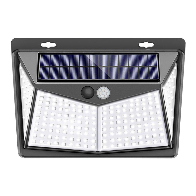 

208LED Lámpara solar Luz de pared Impermeable Detector de movimiento de jardín al aire libre 3 Modo Hasaki