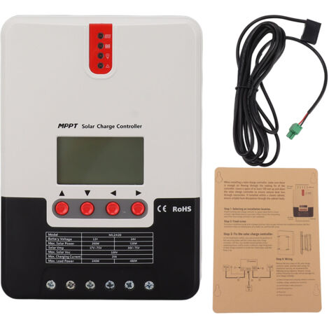 20A 12V/24V MPPT-Solarladeregler mit LCD-Display und Einstellungen für Lithiumbatterien